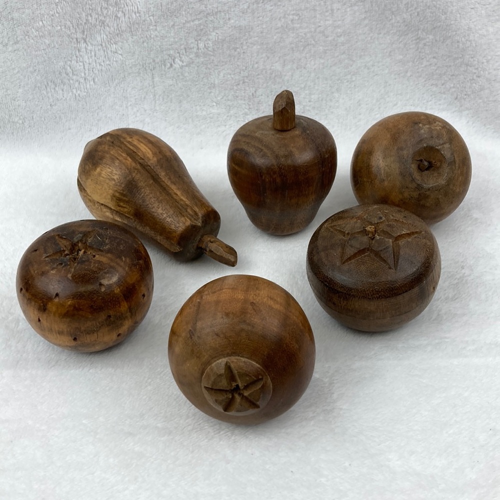 MCM Wooden Fruit Decor Set of 6